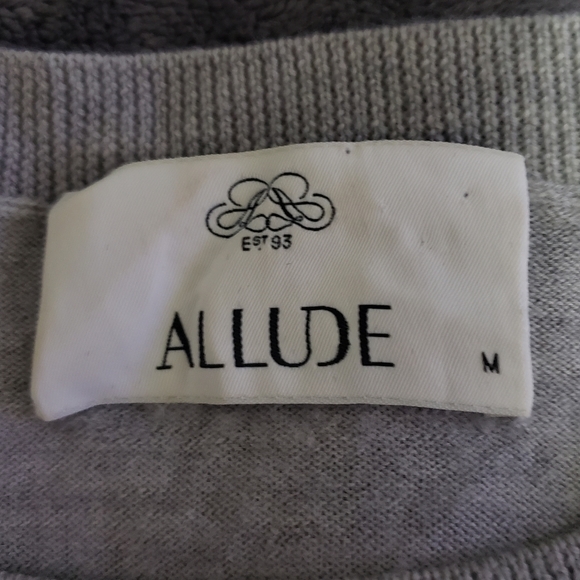 Allude 100% Virgin Wool Ribbed Grey Knit Sweater - Picture 3 of 12